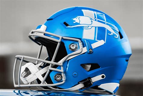 The NFL announced Thursday that teams will be allowed to wear two different helmets starting in 2022. . Lions alt helmet